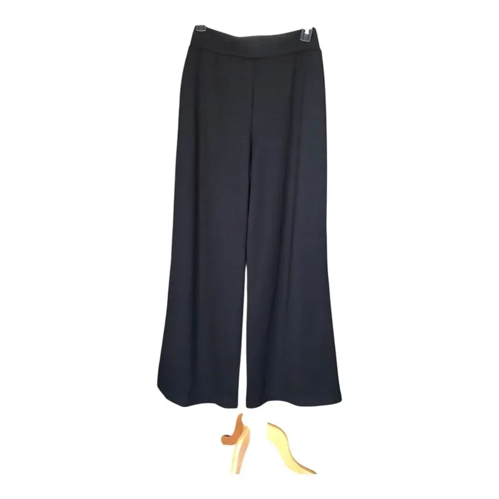 L'AGENCE Darcelle High Rise Pull On Black Wide Leg Pants Women's Size Small - Picture 4 of 16